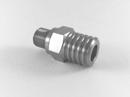 CNC turned 316 stainless steel precision connector